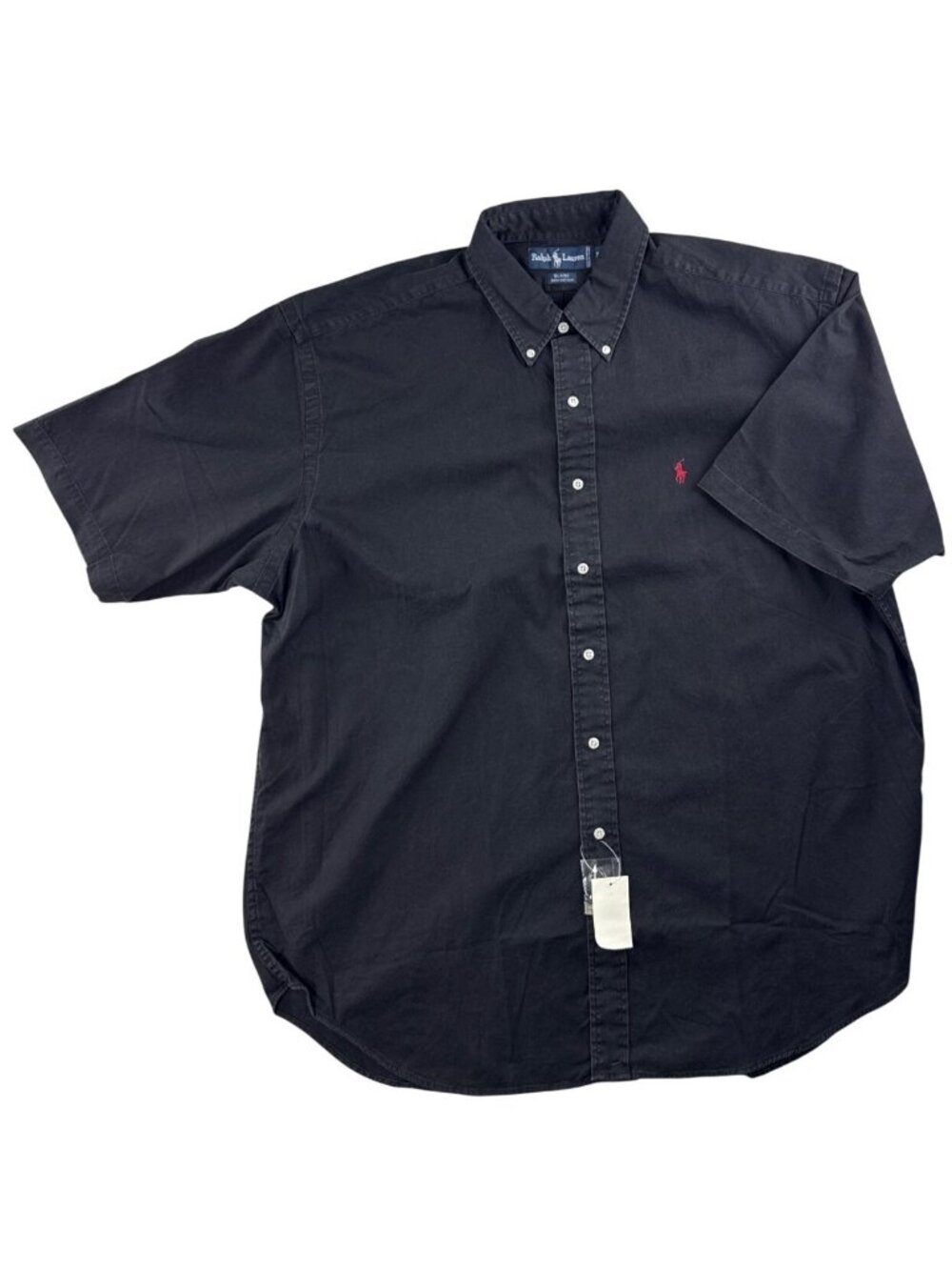 Ralph Lauren Blair Button Down Shirt Men's XL Black Short Sleeve Cotton NWT